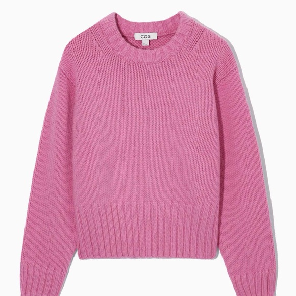 COS Pink Chunky Knit Wool Blend Women's Sweater - Picture 6 of 6